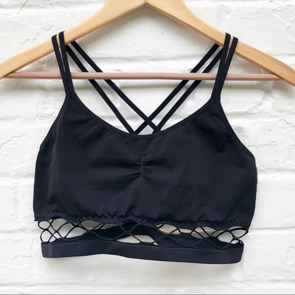 NWOT Victoria's Secret Black Cross Strap Bralette